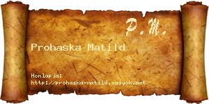 Prohaska Matild névjegykártya